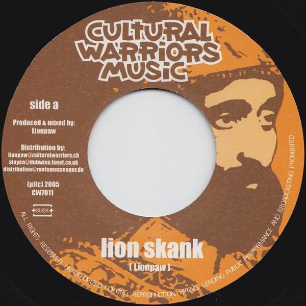 7inch Record LIONPAW Lion Skank Skankwise CW7011 Cultural Warrio 2005 UK Reggae Ska Dub Used
7inch Record LIONPAW Lion Skank Skankwise CW7011 Cultural Warrio 2005 UK Reggae Ska Dub Used