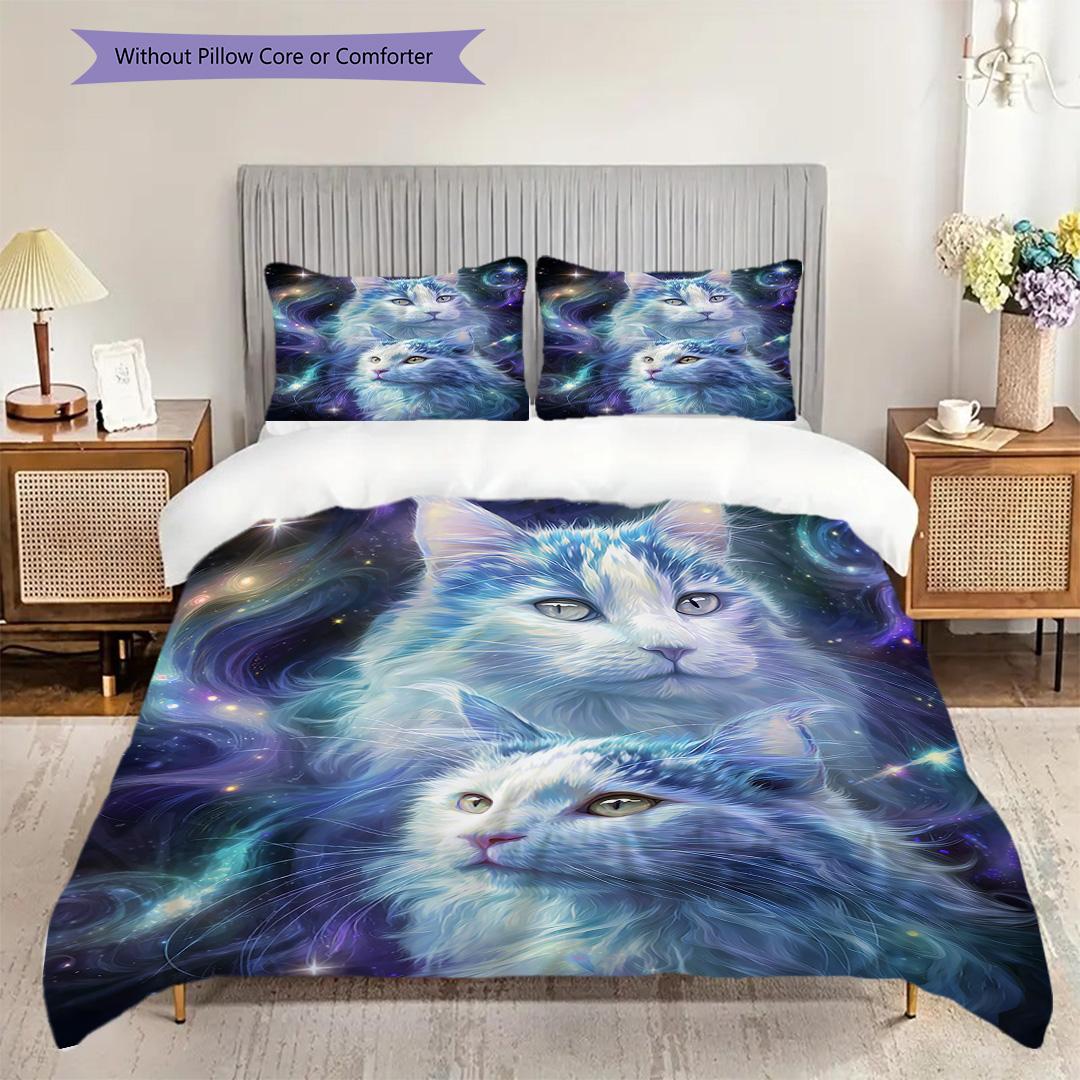 Cat Pattern Bedding Quilt Set Quilt Cover Pillowcase Home Decoration Birthday Gift (1 * duvet cover + 2 * pillowcase, without core) 135x200cm
Cat Pattern Bedding Quilt Set Quilt Cover Pillowcase Home Decoration Birthday Gift (1 * duvet cover + 2 * pillowcase, without core) 135x200cm