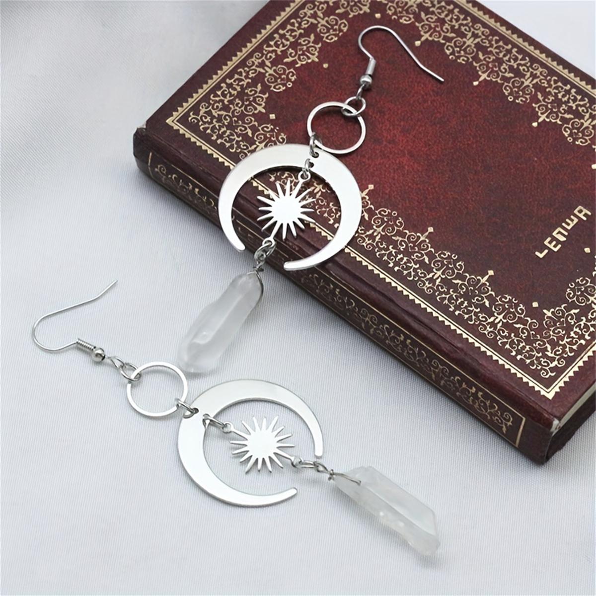 Модные висячие серьги с дизайном Луны и Солнца с подвеской из искусственного кварца, ювелирные изделия из сплава, роскошный элегантный стиль, нежный женский подарок
Модные висячие серьги с дизайном Луны и Солнца с подвеской из искусственного кварца, ювелирные изделия из сплава, роскошный элегантный стиль, нежный женский подарок