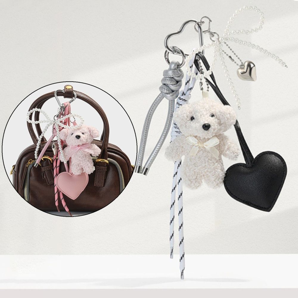 Charm Glossy Love Heart Pendant Creative Plush Bear Pearl Bow Keyring Bag Accessories білий
Charm Glossy Love Heart Pendant Creative Plush Bear Pearl Bow Keyring Bag Accessories білий