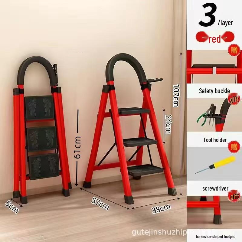 Компактная складная телескопическая лестница из углеродистой стали - 4/5 ступенчатая конструкция елочкой для использования в помещении
Компактная складная телескопическая лестница из углеродистой стали - 4/5 ступенчатая конструкция елочкой для использования в помещении