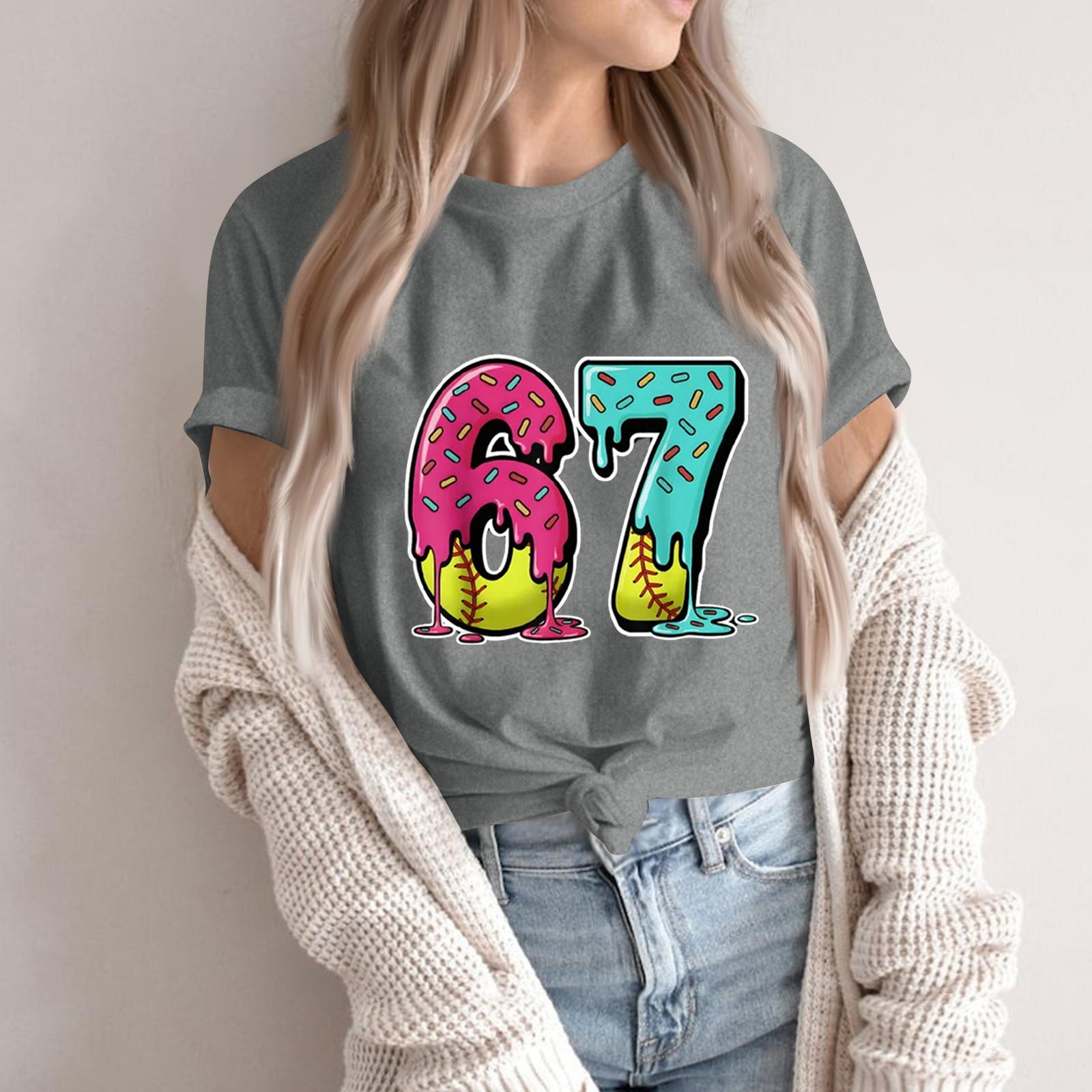 Женская модная повседневная футболка с коротким рукавом и принтом, топ с круглым вырезом M
Женская модная повседневная футболка с коротким рукавом и принтом, топ с круглым вырезом M