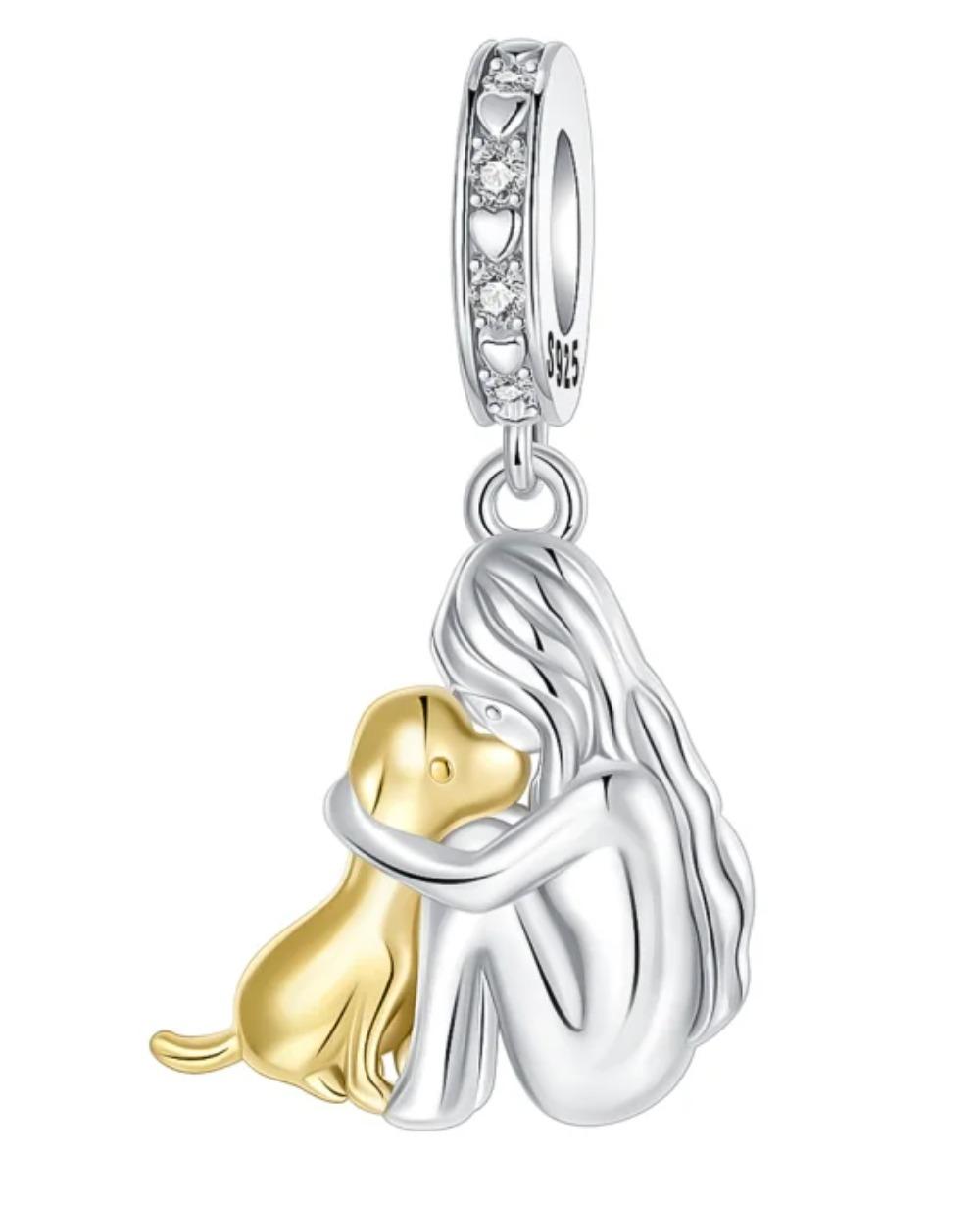 Copper Metal Girl Holding Dog Charm Bead Component Golden Retriever Bead Components Compatible With Authentic Original Bracelet High Quality Fine
Copper Metal Girl Holding Dog Charm Bead Component Golden Retriever Bead Components Compatible With Authentic Original Bracelet High Quality Fine