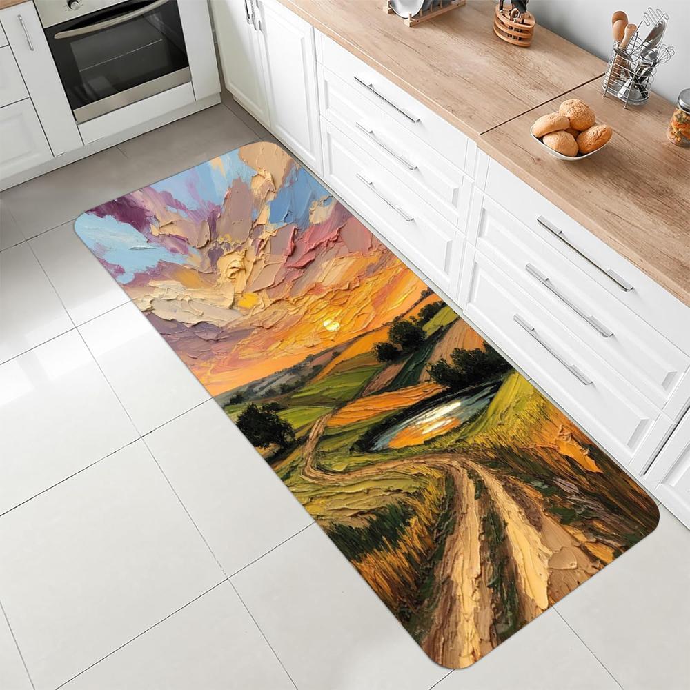 Vintage Landscape Oil Painting Carpet Mat Rug Living Room Home Decoration Country Sunset Floor Mat Artistic Decor 40X120CM
Vintage Landscape Oil Painting Carpet Mat Rug Living Room Home Decoration Country Sunset Floor Mat Artistic Decor 40X120CM
