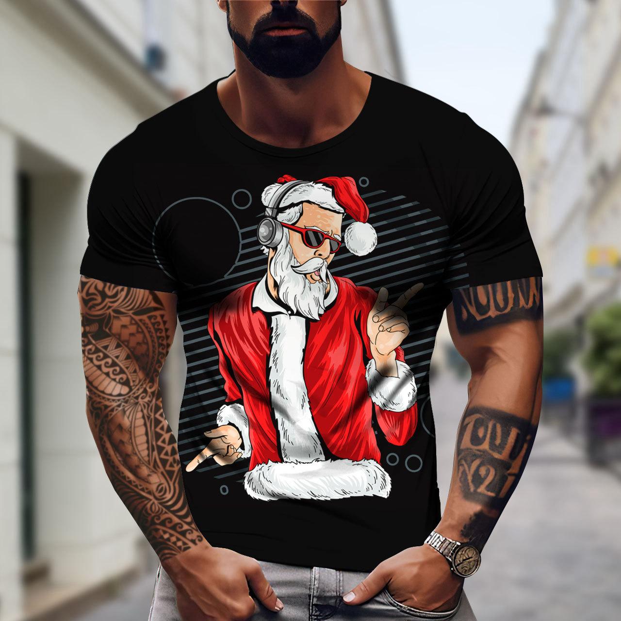 Футболка мужская летняя с короткими рукавами и рисунком Санта-Клауса, футболка с 3D-принтом 6XL
Футболка мужская летняя с короткими рукавами и рисунком Санта-Клауса, футболка с 3D-принтом 6XL