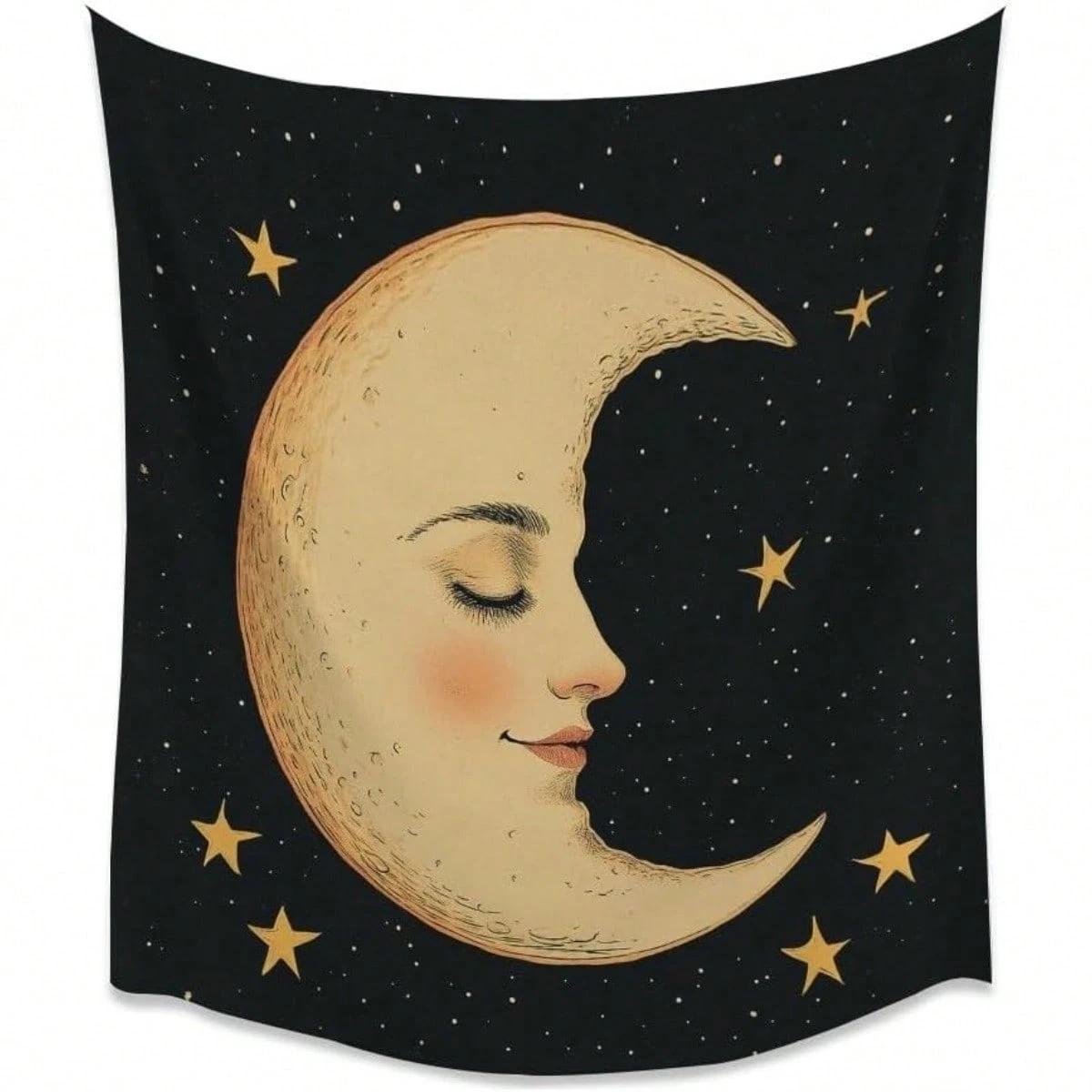 Sleeping Moon Tapestry Single Sided 2D Print Vintage Soft Wall Tapestry Bedroom Nursery Sleep Decor Calming Vibe Accessory Gift 74x94cm(29x37in)
Sleeping Moon Tapestry Single Sided 2D Print Vintage Soft Wall Tapestry Bedroom Nursery Sleep Decor Calming Vibe Accessory Gift 74x94cm(29x37in)
