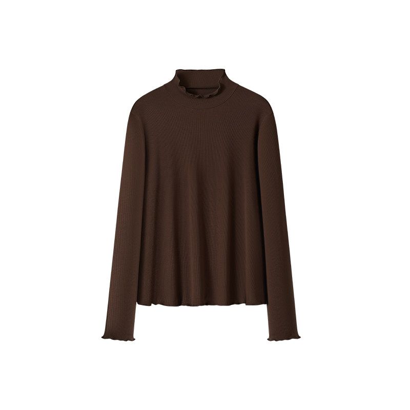 Modal Nude Feel Stretch Stand Collar Ruffled Bottoming Shirt Dark Brown (Ready in Stock) L
Modal Nude Feel Stretch Stand Collar Ruffled Bottoming Shirt Dark Brown (Ready in Stock) L