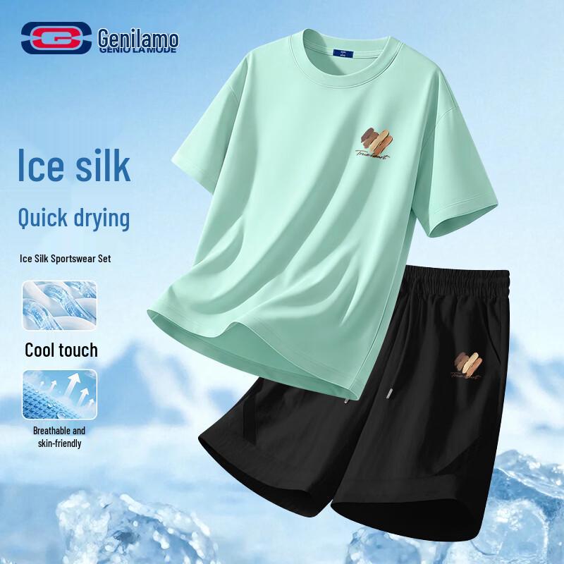 GENIOLAMODE Men s Casual Ice Silk T-Shirt & Shorts Set 3XL
GENIOLAMODE Men s Casual Ice Silk T-Shirt & Shorts Set 3XL