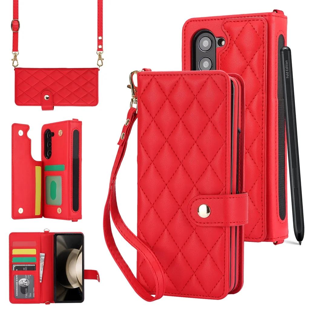 Luxury Wallet Crossbody Strap Leather Case for Samsung Galaxy Z Fold 6 5 Fold 4 3 Lanyard+Card Slot+Stand+S Pen Holder Cover Fold5 красный
Luxury Wallet Crossbody Strap Leather Case for Samsung Galaxy Z Fold 6 5 Fold 4 3 Lanyard+Card Slot+Stand+S Pen Holder Cover Fold5 красный