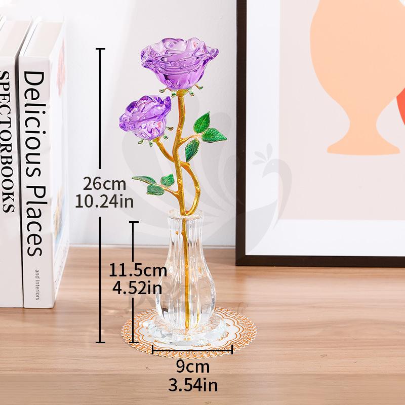 Mother s Day crystal glass craft ornaments roses with vases home living room decorations for couples 7
Mother s Day crystal glass craft ornaments roses with vases home living room decorations for couples 7