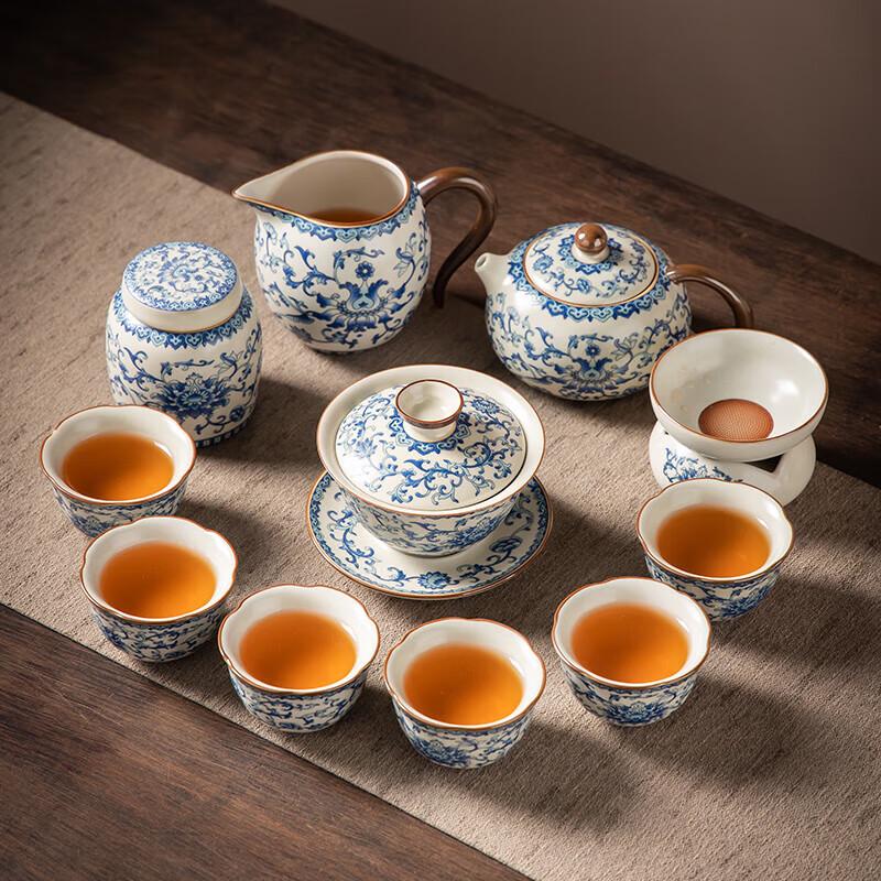 Сине-белый чайный сервиз из Цзыша с золотой инкрустацией
Сине-белый чайный сервиз из Цзыша с золотой инкрустацией