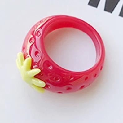 Sweet Strawberry Fruit Ring Hand Drawn Colorful U Shaped Tooth Design Zircon Acrylic Plastic Knuckle Rings Accessories Gift
Sweet Strawberry Fruit Ring Hand Drawn Colorful U Shaped Tooth Design Zircon Acrylic Plastic Knuckle Rings Accessories Gift
