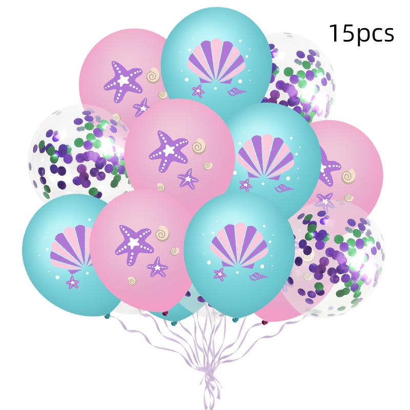 Mermaid Fish Tail Shell Latex Sequins Balloon Bundle Birthday Atmosphere Decorative Balloon Bundle Purple green sequins 17
Mermaid Fish Tail Shell Latex Sequins Balloon Bundle Birthday Atmosphere Decorative Balloon Bundle Purple green sequins 17