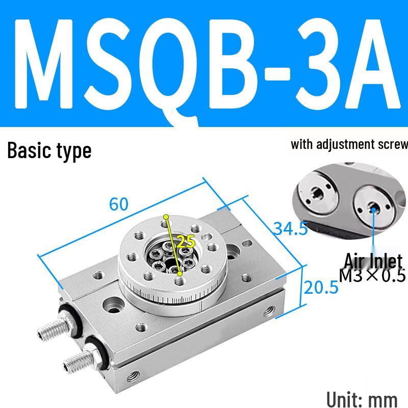 Pneumatic Rotary Swing Cylinder MSQB-3A
Pneumatic Rotary Swing Cylinder MSQB-3A