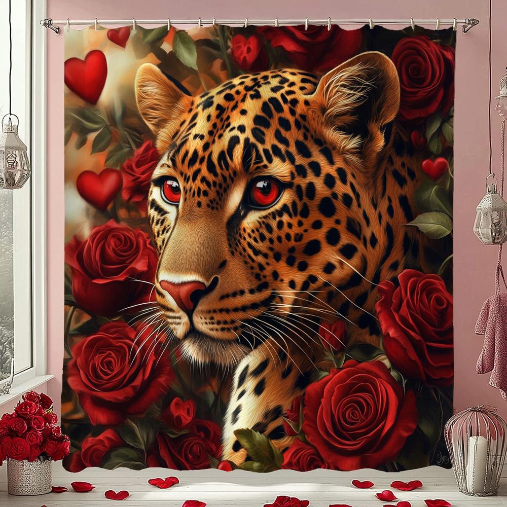 Red Rose Flowers Leopard Pattern Shower Curtain, Bathroom Decorative Shower Curtain, Waterproof Shower Curtain With Hooks W60H190(CM)-1 Pcs
Red Rose Flowers Leopard Pattern Shower Curtain, Bathroom Decorative Shower Curtain, Waterproof Shower Curtain With Hooks W60H190(CM)-1 Pcs