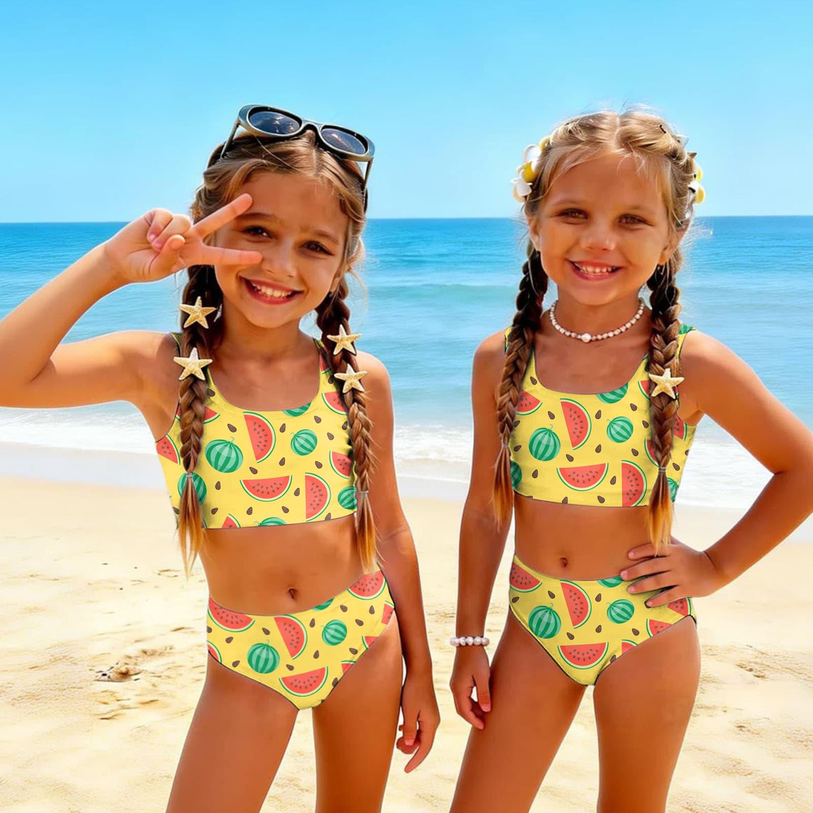 Girls Two Piece Bikini Swimsuit Set Summer Casual Fruit Print Tank Top and High Waist Bottom Swimwear for Kids Beach Pool 90
Girls Two Piece Bikini Swimsuit Set Summer Casual Fruit Print Tank Top and High Waist Bottom Swimwear for Kids Beach Pool 90