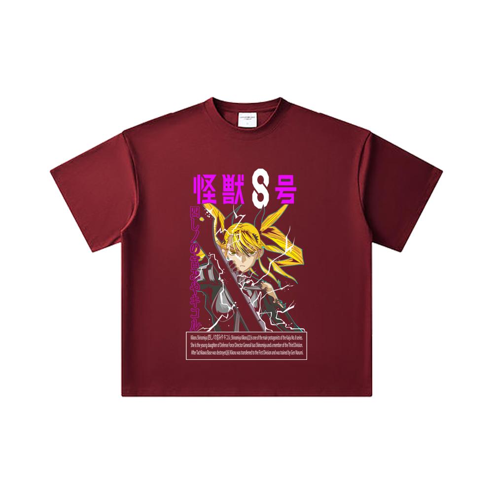 260 GSM Double Yarn 32 Count 100% Cotton Kaiju No 8 V14 Kikoru Print Unisex Heavy Cotton T Shirt 2XL вина червоного кольору
260 GSM Double Yarn 32 Count 100% Cotton Kaiju No 8 V14 Kikoru Print Unisex Heavy Cotton T Shirt 2XL вина червоного кольору