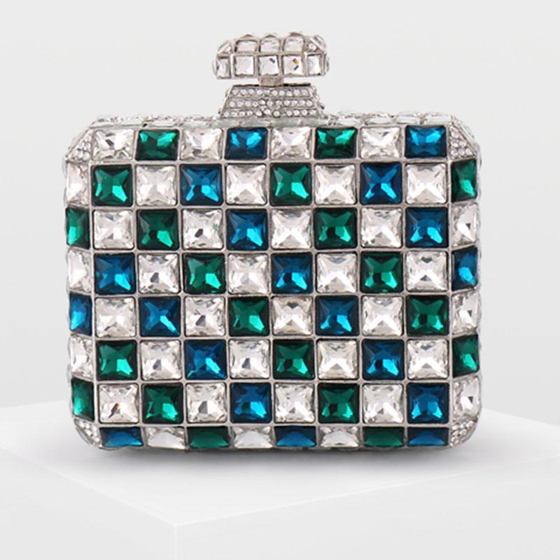 Glass Women Evening Clutches Multicolored Rhinestone Bag Blue White Party Dinner Purses White /Blue Crystal Wedding Handbags 13.5cmX13cmX5.5cm
Glass Women Evening Clutches Multicolored Rhinestone Bag Blue White Party Dinner Purses White /Blue Crystal Wedding Handbags 13.5cmX13cmX5.5cm