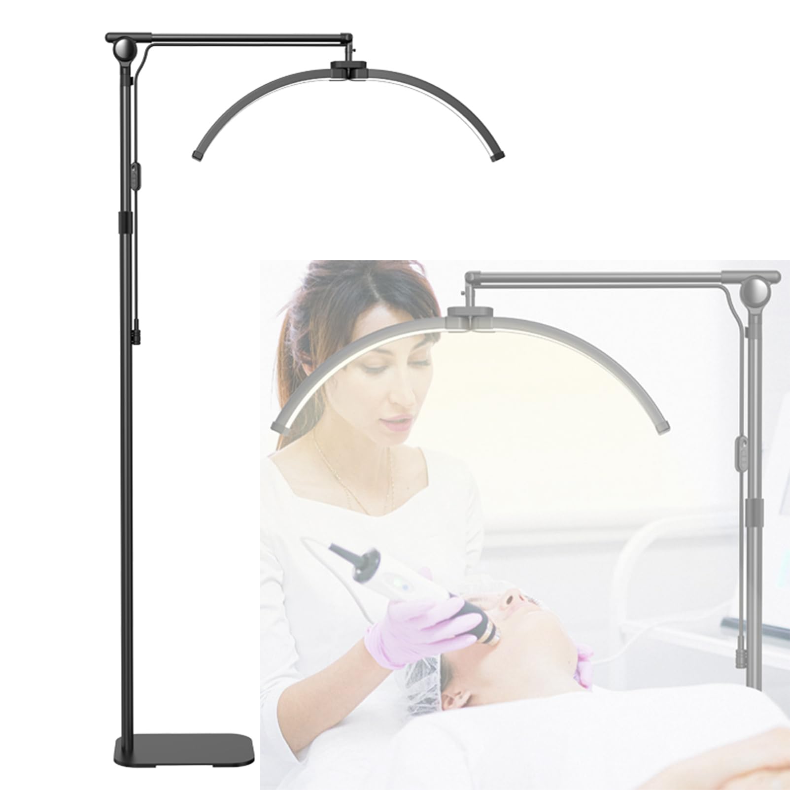 Half Moon Beauty Light, 28-inch Eyelash LED Floor Light, 308 LED Bulbs, 4000LM Adjustable Lash Light Lamp with Phone Holder, 350 Rotation Lighting
Half Moon Beauty Light, 28-inch Eyelash LED Floor Light, 308 LED Bulbs, 4000LM Adjustable Lash Light Lamp with Phone Holder, 350 Rotation Lighting