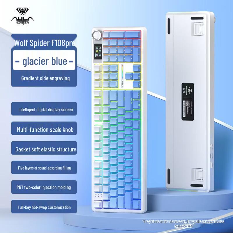 AULA F108 Pro Кастомна трирежимна RGB механічна клавіатура
AULA F108 Pro Кастомна трирежимна RGB механічна клавіатура