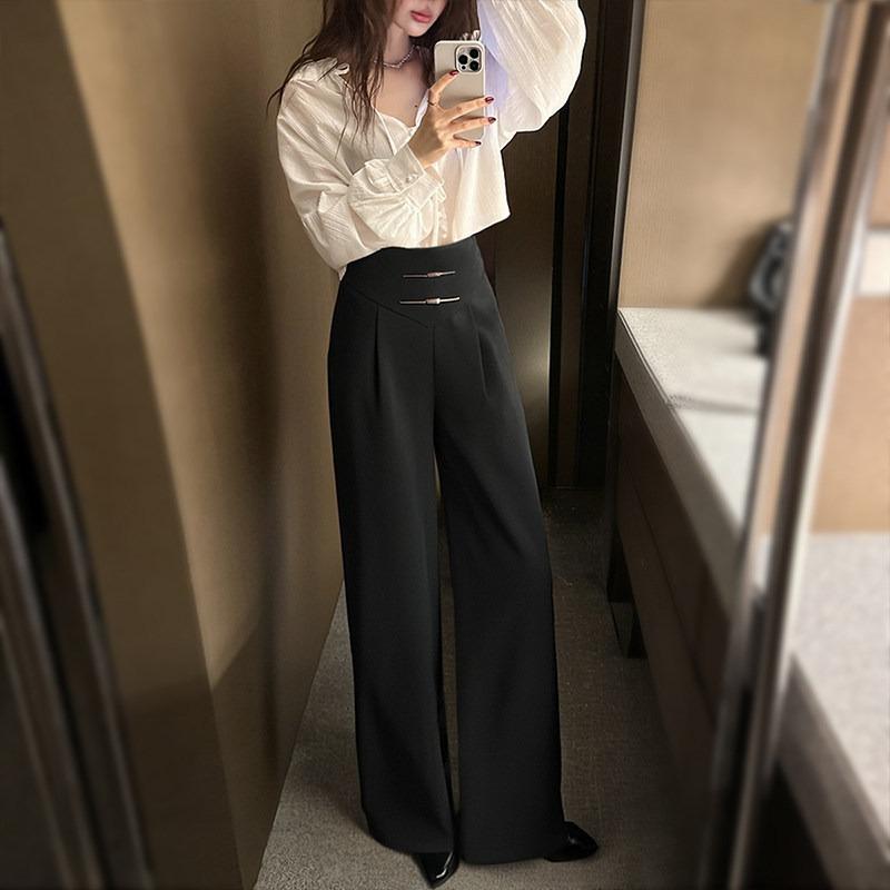 Wide-leg Pants Women s New Suit Fabric Summer High-waist Drape Casual Pants Straight Pants S чёрный
Wide-leg Pants Women s New Suit Fabric Summer High-waist Drape Casual Pants Straight Pants S чёрный