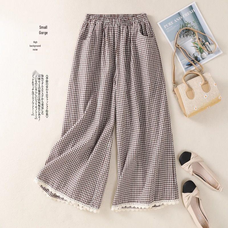 Women s Retro Lace Patchwork Plaid Wide-Leg Pants - Black & White, Casual, Nine-Tenths, Spring/Summer Fashion. XL
Women s Retro Lace Patchwork Plaid Wide-Leg Pants - Black & White, Casual, Nine-Tenths, Spring/Summer Fashion. XL