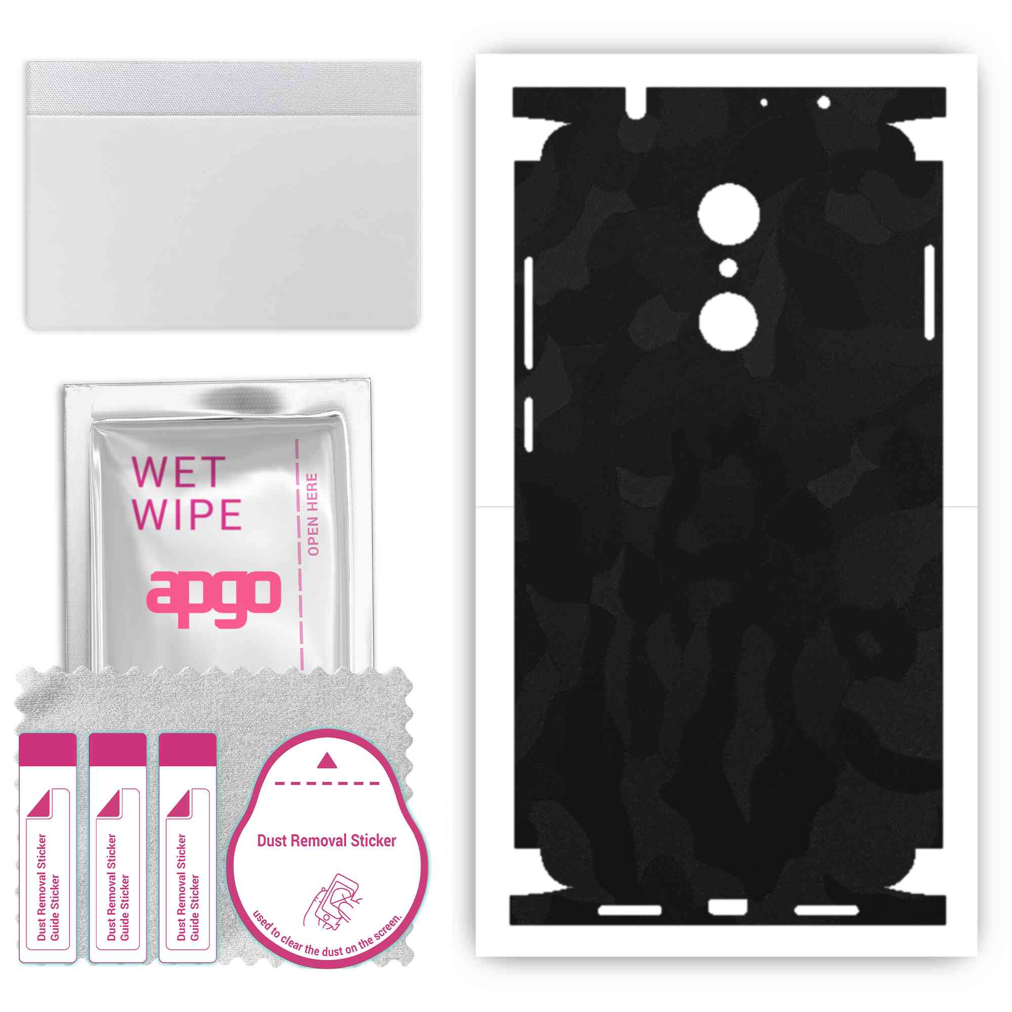 Apgo Protective Skin Sticker for the back+sides compatible with Xiaomi Redmi 5, Full Wrap Film, Foil, Vinyl - Pattern Black Camo
Apgo Protective Skin Sticker for the back+sides compatible with Xiaomi Redmi 5, Full Wrap Film, Foil, Vinyl - Pattern Black Camo