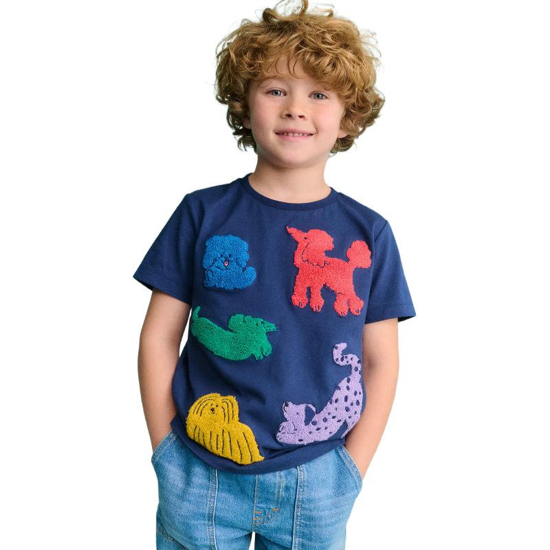 Children S Short-Sleeved New Animal Three-Dimensional Embroidery Children S Cartoon T-Shirt Boys Baby Knitting 2T80-90
Children S Short-Sleeved New Animal Three-Dimensional Embroidery Children S Cartoon T-Shirt Boys Baby Knitting 2T80-90