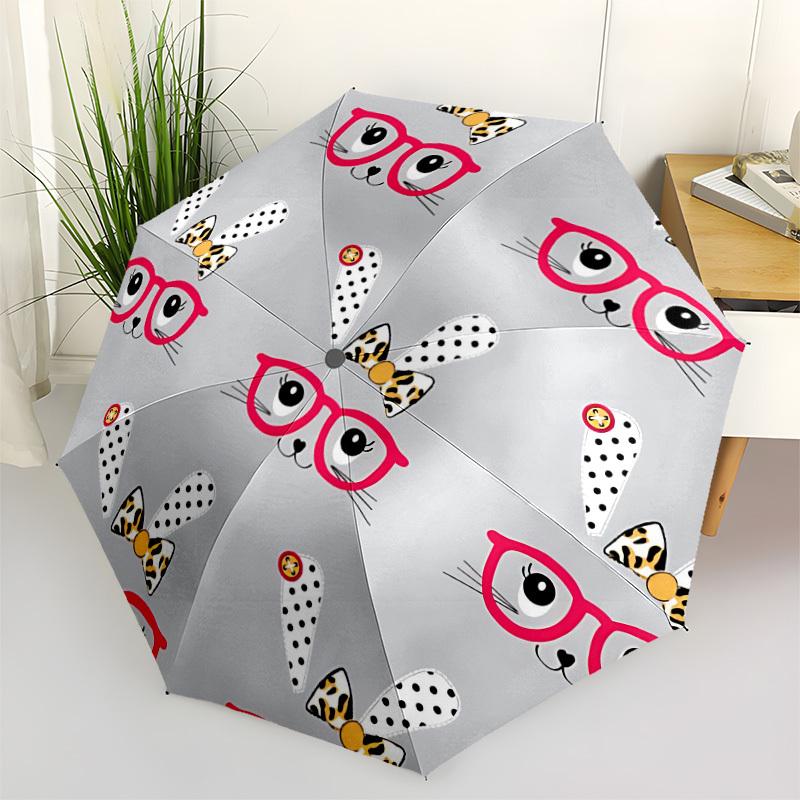 1pc Cat Glasses Pattern Automatic Folding Umbrella - Portable Collapsible Design, 8-Rib Iron Frame, Durable Fabric yy251125116
1pc Cat Glasses Pattern Automatic Folding Umbrella - Portable Collapsible Design, 8-Rib Iron Frame, Durable Fabric yy251125116