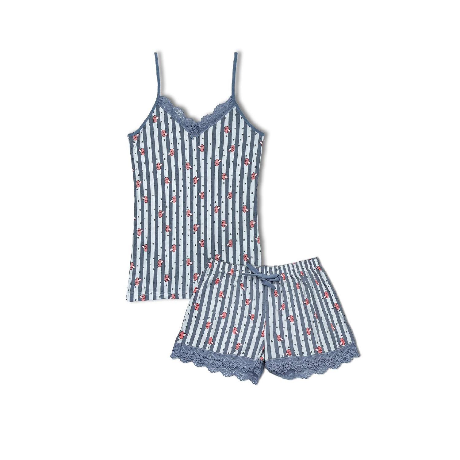 Sur Lace Thin Strap Athlete Shorts Women s Pajama Set M сірий колір 
Sur Lace Thin Strap Athlete Shorts Women s Pajama Set M сірий колір