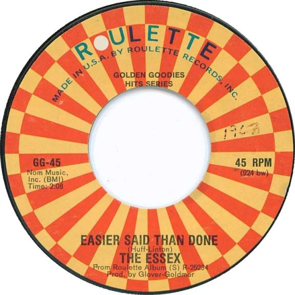 7inch Record ESSEX Easier Said Than Done A Walkin M GG45 Roulette US Rock Used
7inch Record ESSEX Easier Said Than Done A Walkin M GG45 Roulette US Rock Used