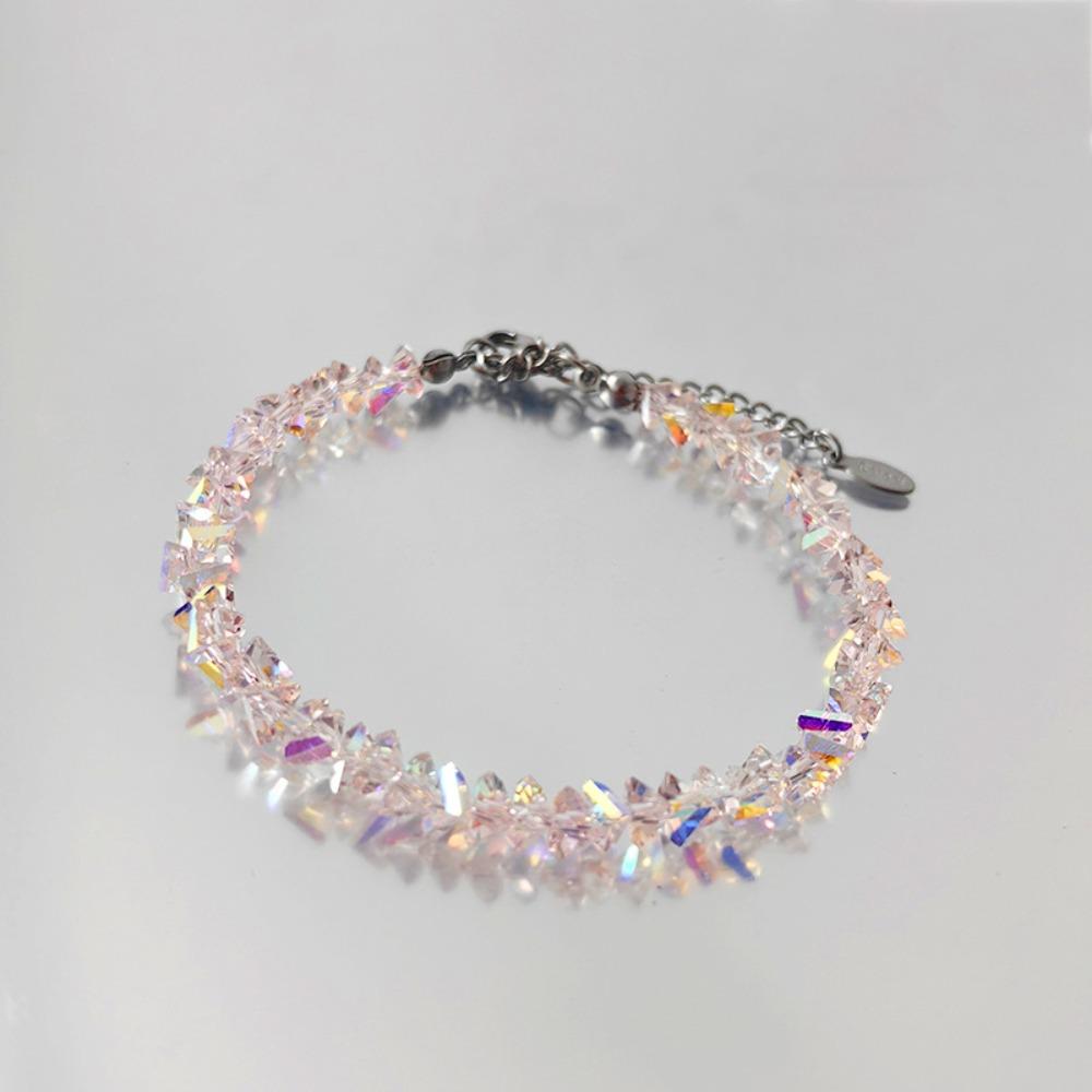 Crystal Irregular Beaded Necklace Shiny Transparent Glass Crystal Necklace Clavicle Chain Women Pink Bracelet
Crystal Irregular Beaded Necklace Shiny Transparent Glass Crystal Necklace Clavicle Chain Women Pink Bracelet