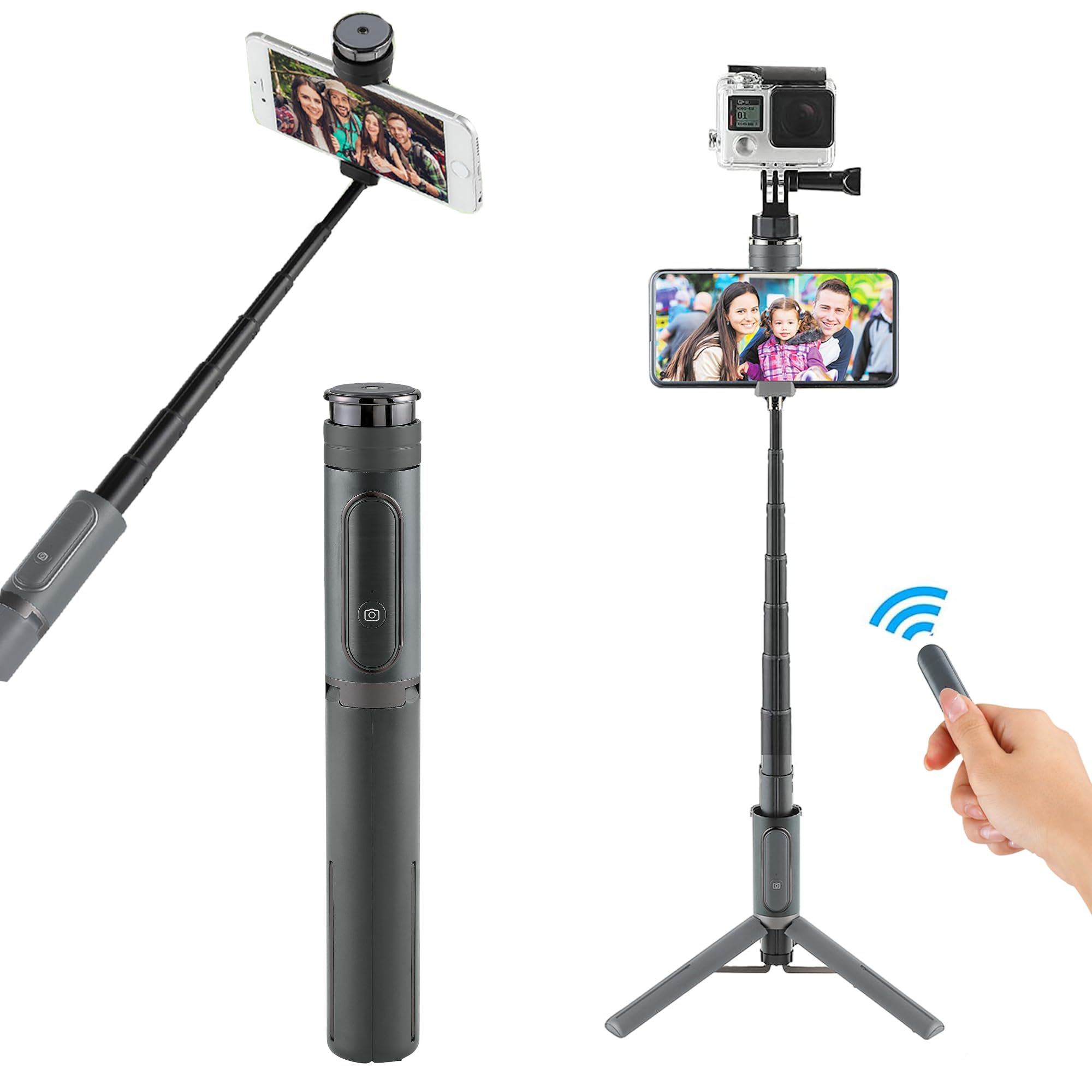 Velbon Tripod Coleman Selfie Multi Stand Gunmetal Wireless Remote Control Included Camera Screw Compatible with iPhone Android Selfie Stick AMZCVSMSGM
Velbon Tripod Coleman Selfie Multi Stand Gunmetal Wireless Remote Control Included Camera Screw Compatible with iPhone Android Selfie Stick AMZCVSMSGM