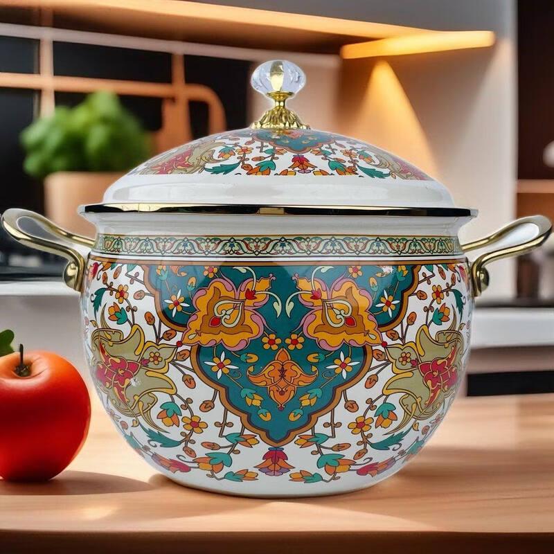 LIEI Russian Flower Enamel Soup Pot 24cm
LIEI Russian Flower Enamel Soup Pot 24cm