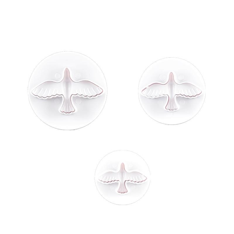 3 шт. плунжерный резак в виде птицы-голубя, инструменты для украшения торта в стиле сахарного ремесла, формы для печенья своими руками, штамп, аксессуары для выпечки, штамп для печенья 3PCS1
