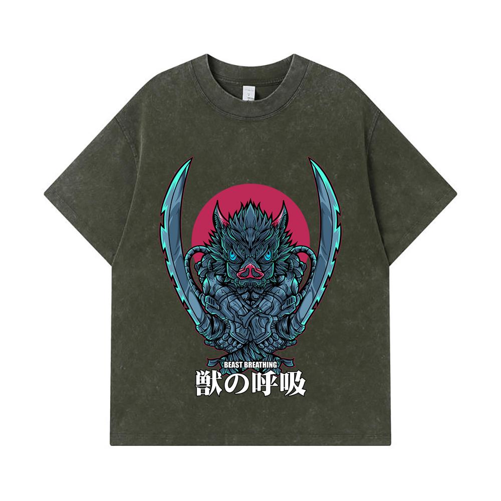 275 GSM Washed T-shirts 100% Cotton Demon Slayer V29 Inosuke Print Unisex Heavy Cotton T Shirt S армия зеленый
275 GSM Washed T-shirts 100% Cotton Demon Slayer V29 Inosuke Print Unisex Heavy Cotton T Shirt S армия зеленый