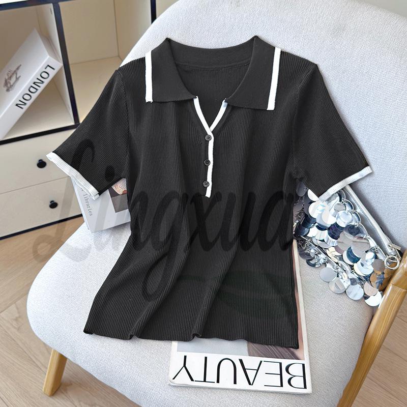 2026 Summer College Style Color Block Polo Knit Sweater - Slimming & Simple Design One Size чорний
2026 Summer College Style Color Block Polo Knit Sweater - Slimming & Simple Design One Size чорний
