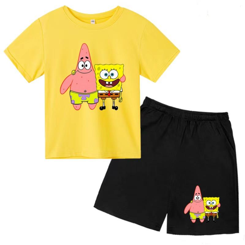Kids T-shirt Summer Round Neck Short-sleeved Cartoon SpongeBob Clothes Boy Girl Top+Shorts Two-piece Casual Sports Set 110
Kids T-shirt Summer Round Neck Short-sleeved Cartoon SpongeBob Clothes Boy Girl Top+Shorts Two-piece Casual Sports Set 110
