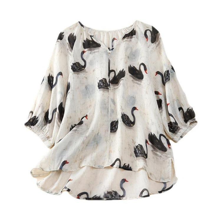 New Summer Linen Blouse Floral Pattern Loose Shirt Casual Plus Size Women White M белый
New Summer Linen Blouse Floral Pattern Loose Shirt Casual Plus Size Women White M белый