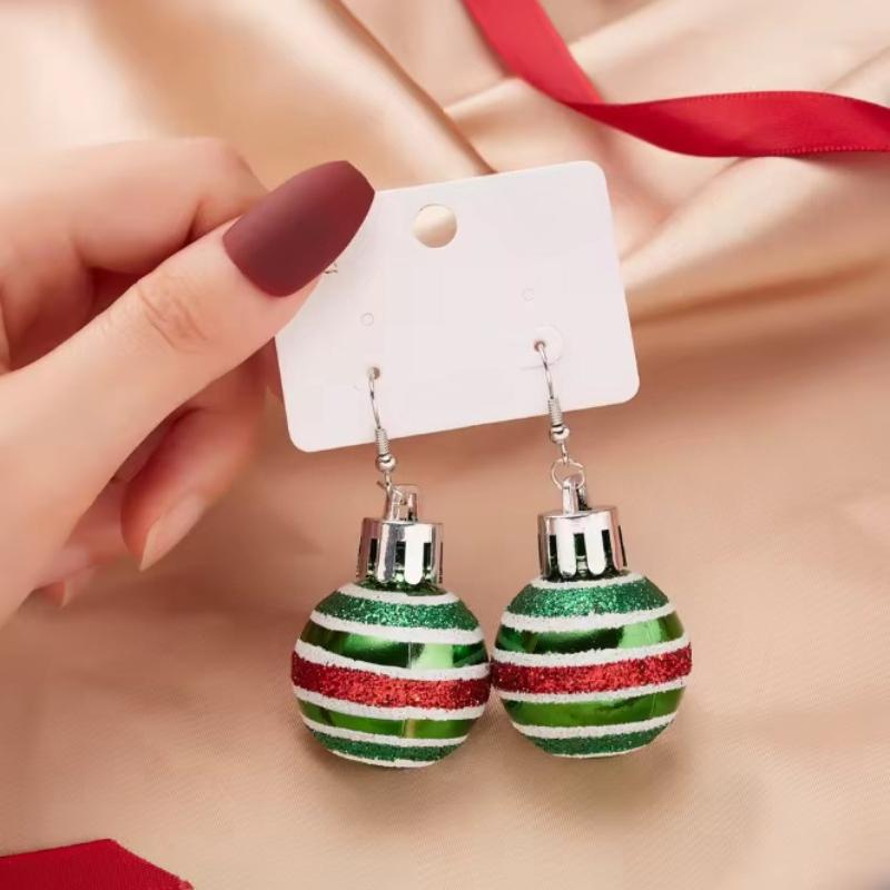 Christmas Sequins Colorful Stripe Resin Light Bulb Drop Earrings Simple Round Ball Earring for Women Men Holiday Zircon Gifts
Christmas Sequins Colorful Stripe Resin Light Bulb Drop Earrings Simple Round Ball Earring for Women Men Holiday Zircon Gifts