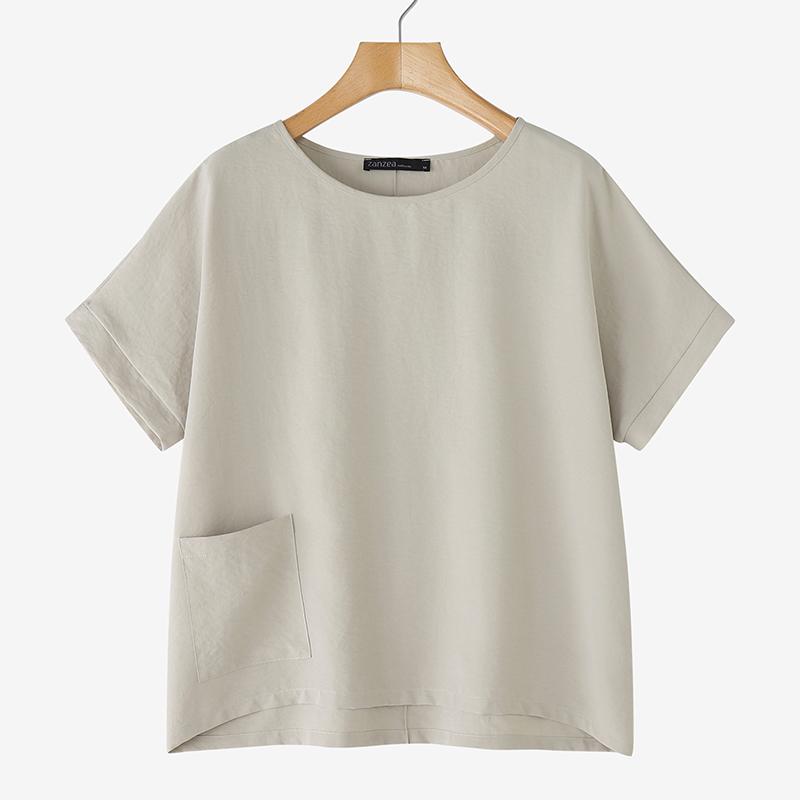 ZANZEA Women Casual Round Neck Solid Color Summer Half Sleeve Blouse S
ZANZEA Women Casual Round Neck Solid Color Summer Half Sleeve Blouse S