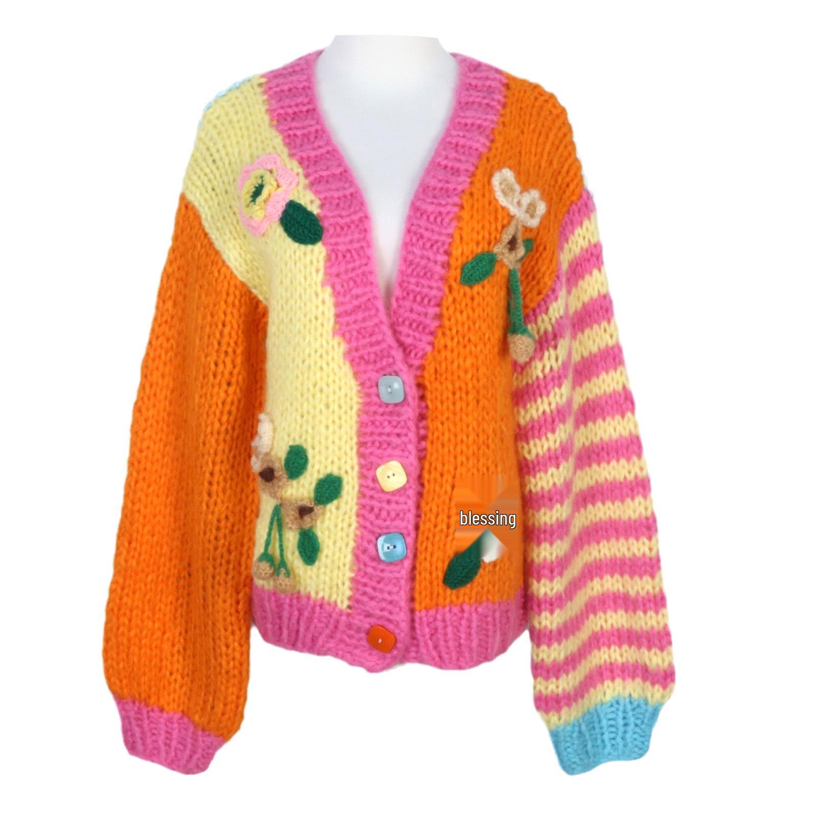 2024 Women s Autumn/Winter Mori V-Neck Hand-embroidered Floral Colorblock Knit Cardigan Sweater Medium
2024 Women s Autumn/Winter Mori V-Neck Hand-embroidered Floral Colorblock Knit Cardigan Sweater Medium
