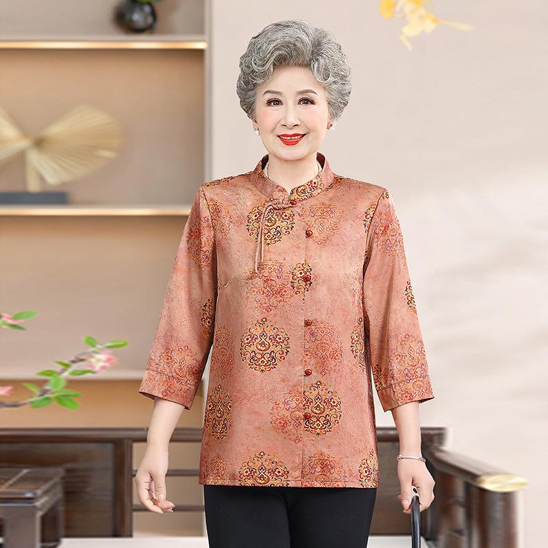 Summer Jacquard Frog Button Top for Middle-Aged Women 2XL for 105-120 jin
Summer Jacquard Frog Button Top for Middle-Aged Women 2XL for 105-120 jin
