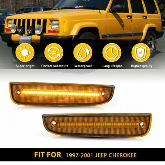 2X Amber LED Front Side Corner Marker Parking Lights For 1997-01 Jeep Cherokee V
2X Amber LED Front Side Corner Marker Parking Lights For 1997-01 Jeep Cherokee V