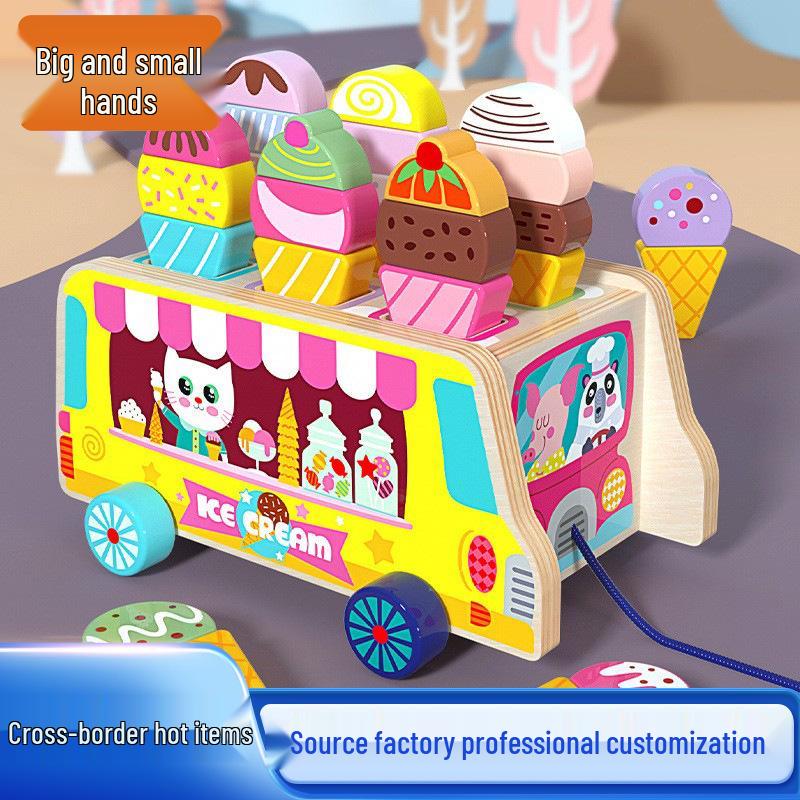 Wooden Ice Cream Cart: Educational Pull-Along Playhouse for Kids, Color & Shape Recognition
Wooden Ice Cream Cart: Educational Pull-Along Playhouse for Kids, Color & Shape Recognition