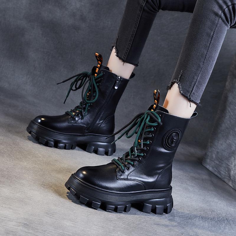 2023 A/W Thick-Sole Platform Mid-Calf Zipper Martin Boots - Versatile Motorcycle Cowhide Shoes 36
2023 A/W Thick-Sole Platform Mid-Calf Zipper Martin Boots - Versatile Motorcycle Cowhide Shoes 36