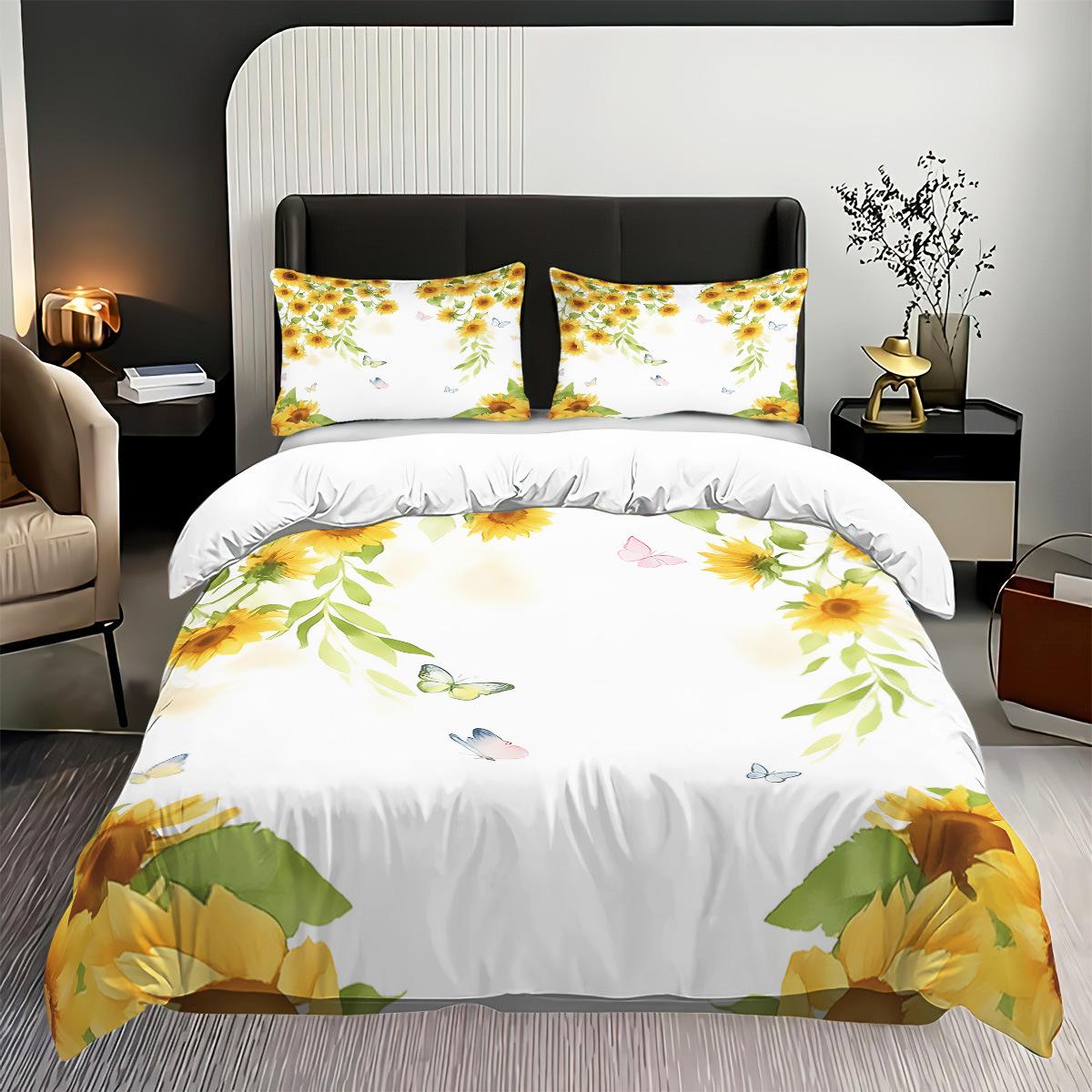 Three-Piece Sunflower Sanded Bedding Flower Quilt Cover Digital Printing Bedding Kit 135x200
Three-Piece Sunflower Sanded Bedding Flower Quilt Cover Digital Printing Bedding Kit 135x200