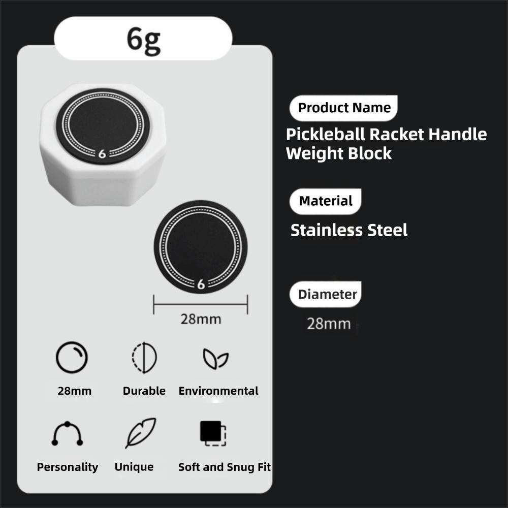 Increase Strength Pickleball Paddle Handle Weight Adjustable Paddle Counterweight Competition 6g
Increase Strength Pickleball Paddle Handle Weight Adjustable Paddle Counterweight Competition 6g