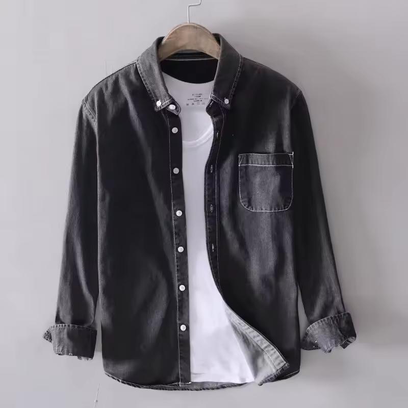 Cotton Spring Autumn Long-sleeved Denim Shirt Men Casual High Street Male Clothes Top Classic Shirt Coat S чорний
Cotton Spring Autumn Long-sleeved Denim Shirt Men Casual High Street Male Clothes Top Classic Shirt Coat S чорний