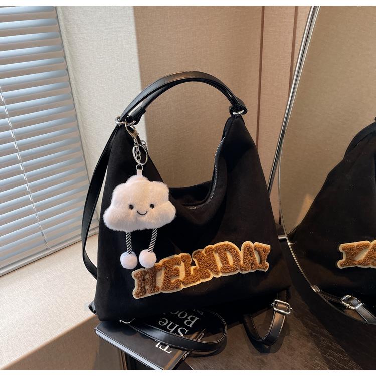 Рюкзак женская сумка большой вместимости 2024 года, новая осенняя сумка через плечо, сумка-тоут премиум-класса для поездок на работу чёрный